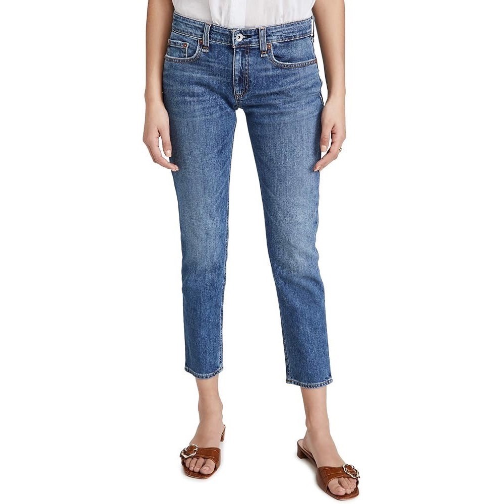 Rag & Bone Dre Slim Boyfriend Jeans Amelie Wash Raw Hem‎ Size 27